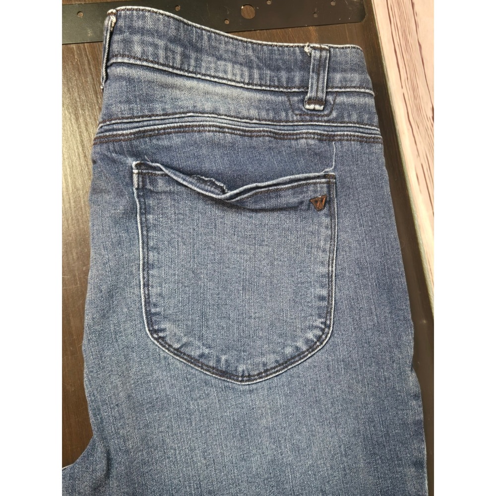 Wit‎ & Wisdom Jeans 14 Stretch High Rise Frayed Hem Wide Leg Denim